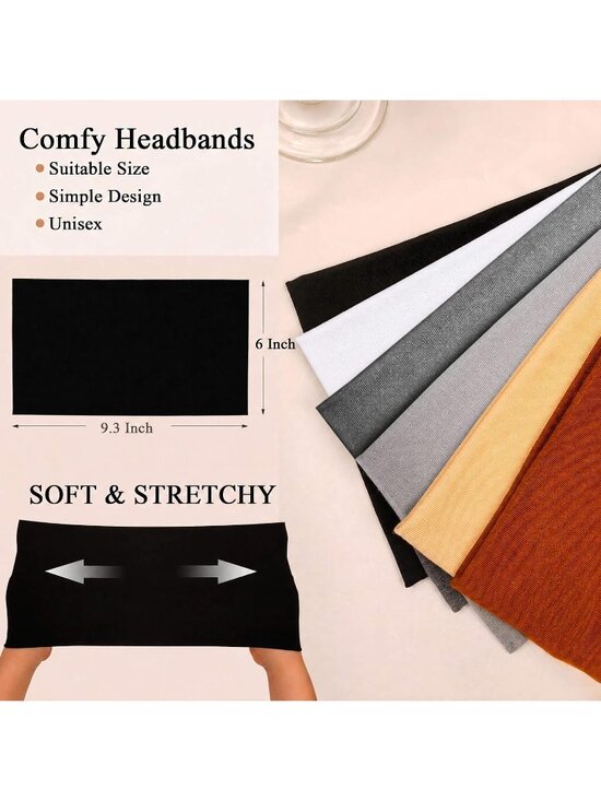 Women\'s 6 Packs Stretch Headband Turban Workout Non-slip Hairband Accessories main image 5